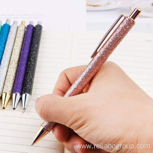 Luxury Metal Glitter Retractable Medium Ballpoint Pen